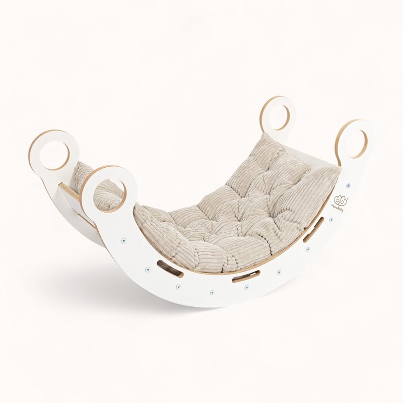 Arche d'Escalade Montessori Blanche Coussin Beige