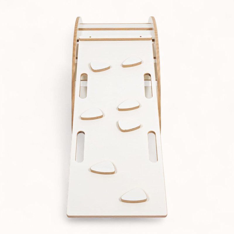 Arche d'Escalade Montessori Blanche Coussin Rose