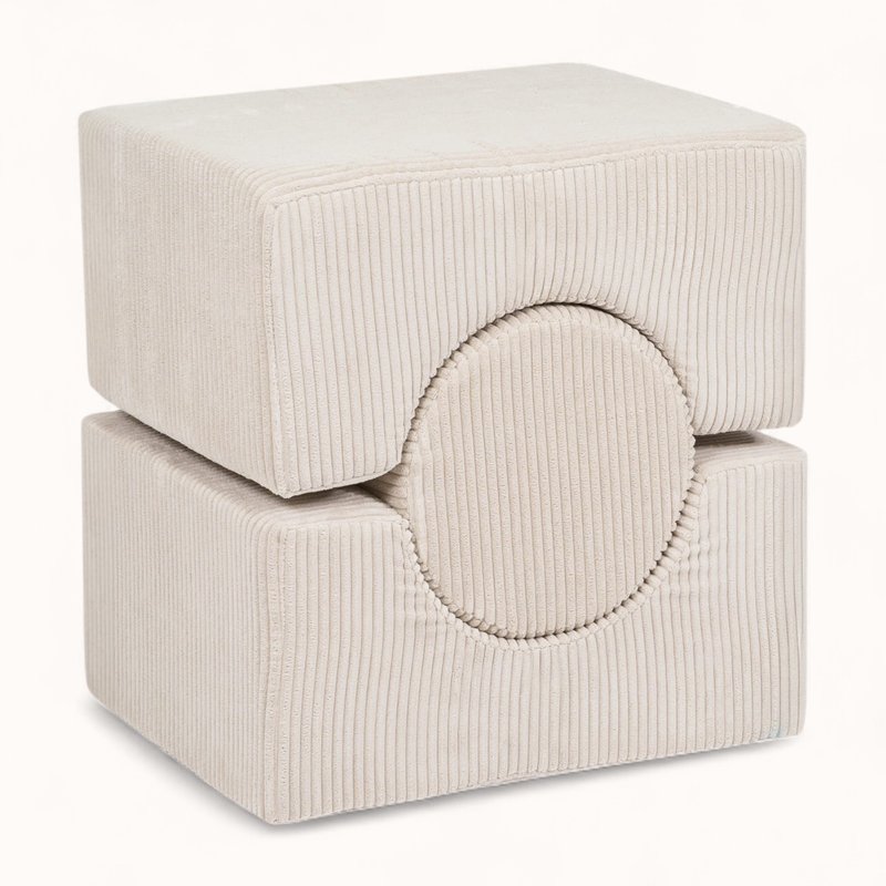 bloc de motricité bébé en velours côtelé beige