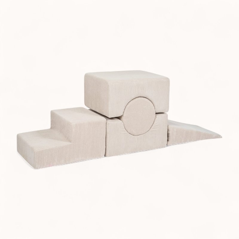 bloc moteur pour bébé en velours côtelé beige