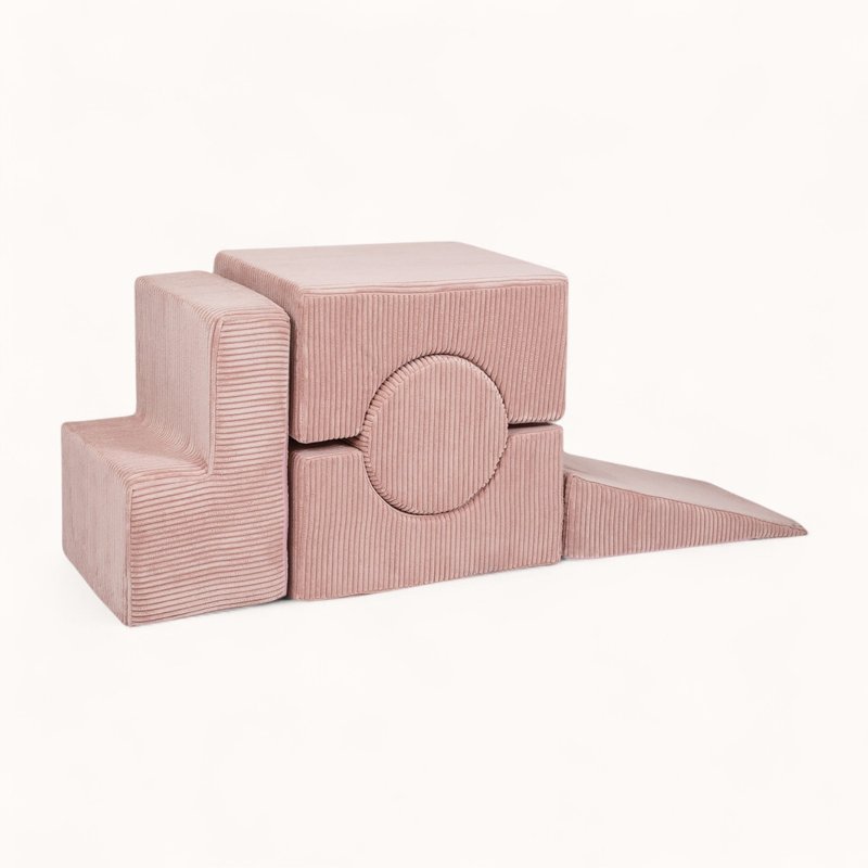 bloc moteur pour bébé en velours côtelé rose