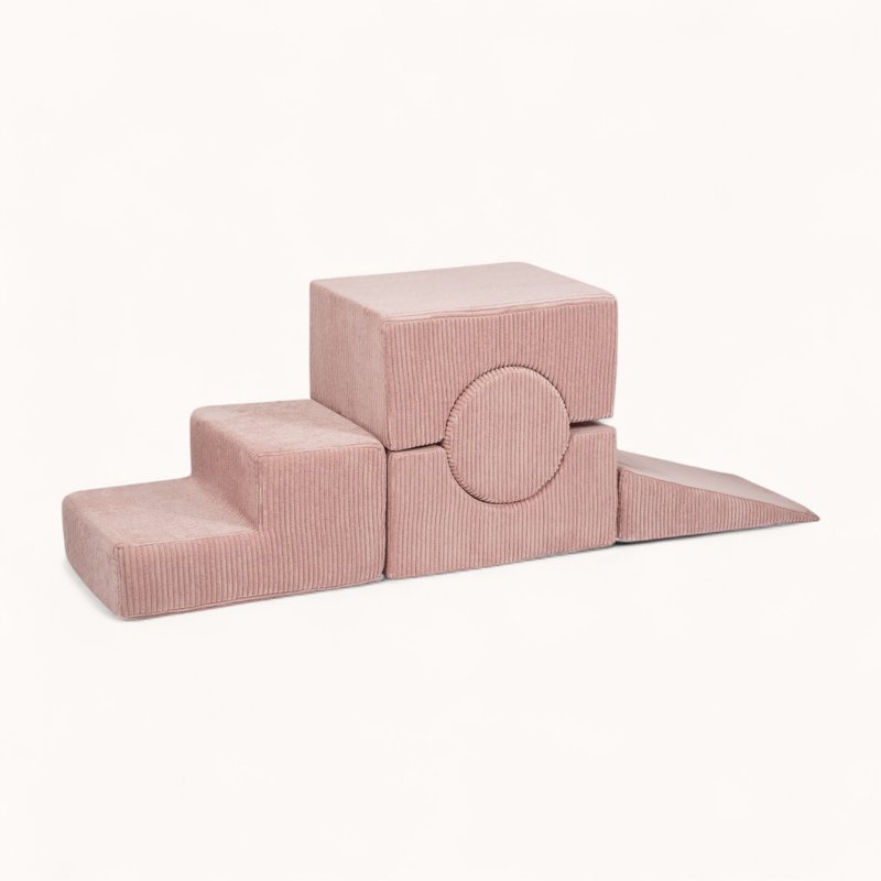 bloc moteur pour bébé en velours côtelé rose