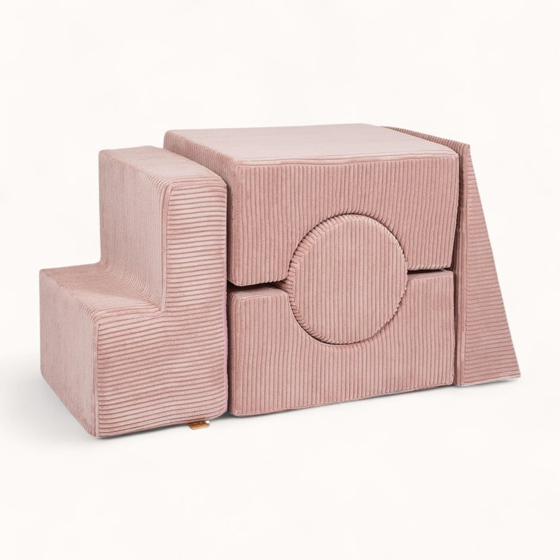 bloc moteur pour bébé en velours côtelé rose