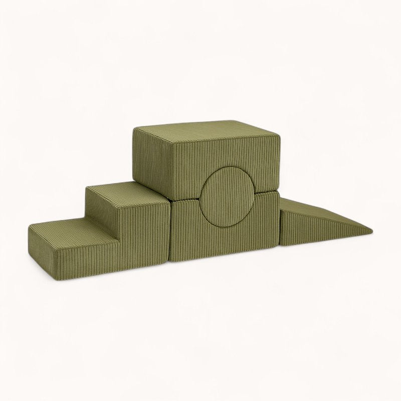 bloc moteur pour bébé en velours côtelé vert
