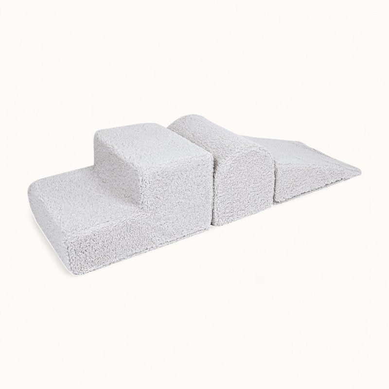 bloc parcours de motricité en tissu bouclette blanc