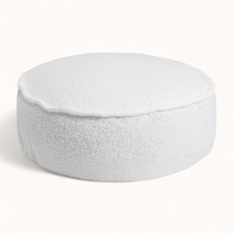 Coussin Pouf pour Bébé en Tissu Bouclette blanc