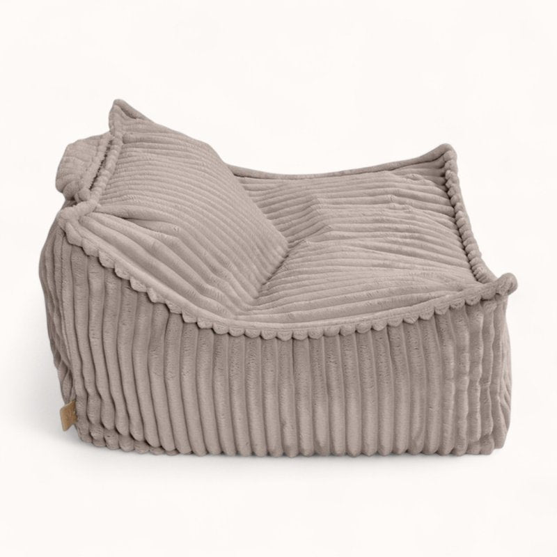 coussin pouf pour enfant en velours peluche beige sable