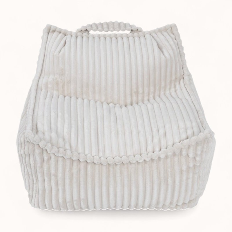 coussin pouf pour enfant en velours peluche blanc crème