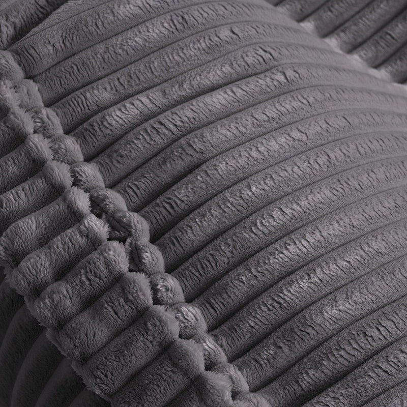 coussin pouf pour enfant en velours peluche gris anthracite