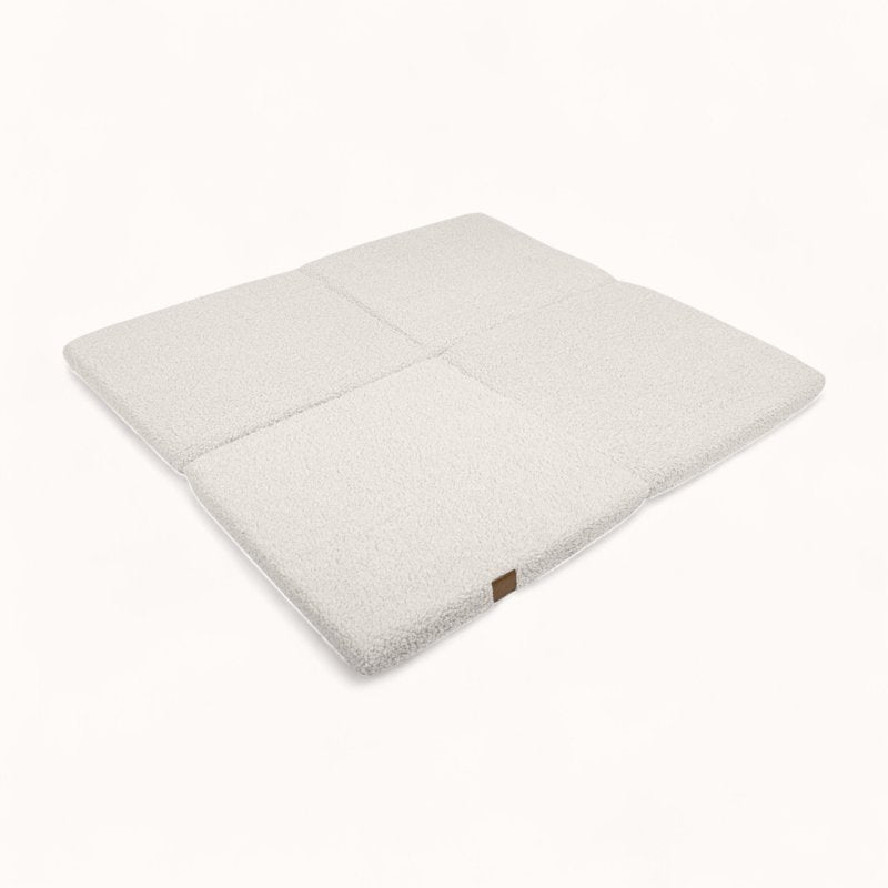 Grand Tapis de Motricité Velours Cotelé Crème