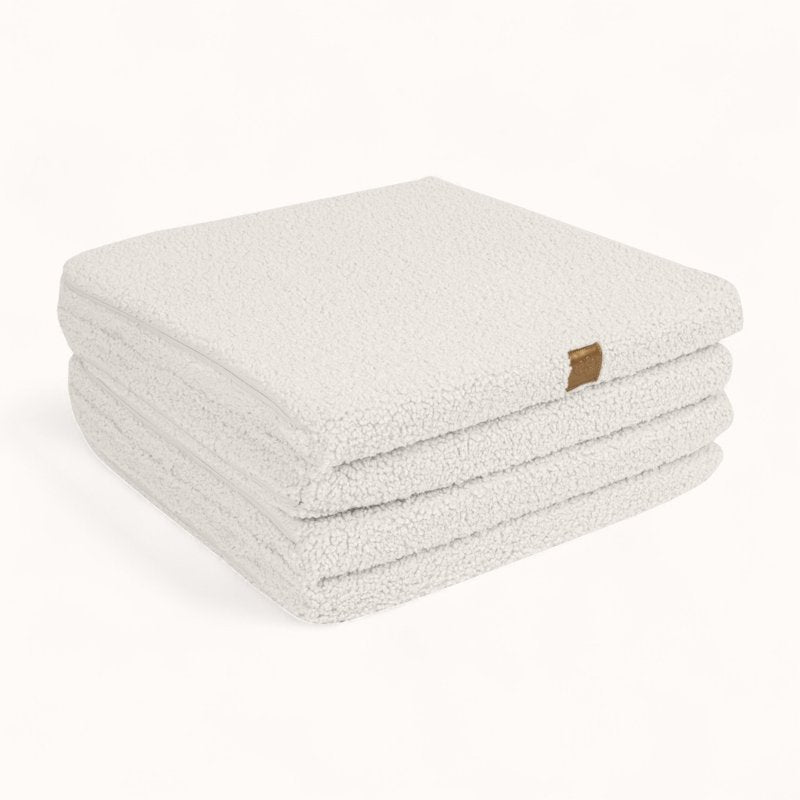 Grand Tapis de Motricité Velours Cotelé Crème