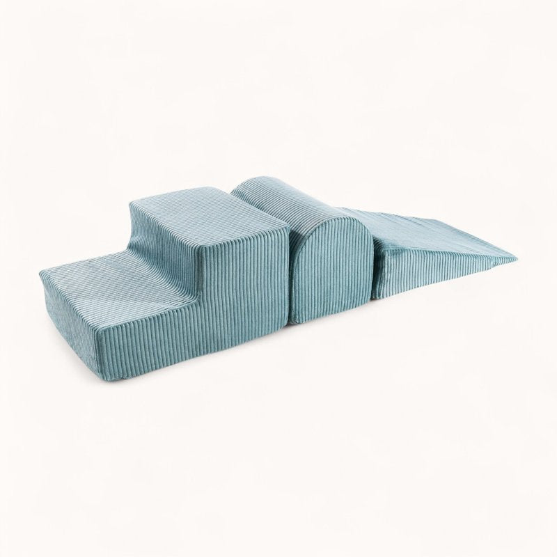 module de motricité pour bébé en velours côtelé bleu