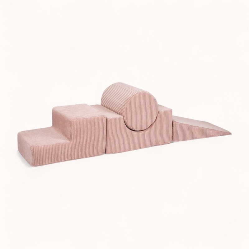 module parcours de motricité en velours côtelé rose