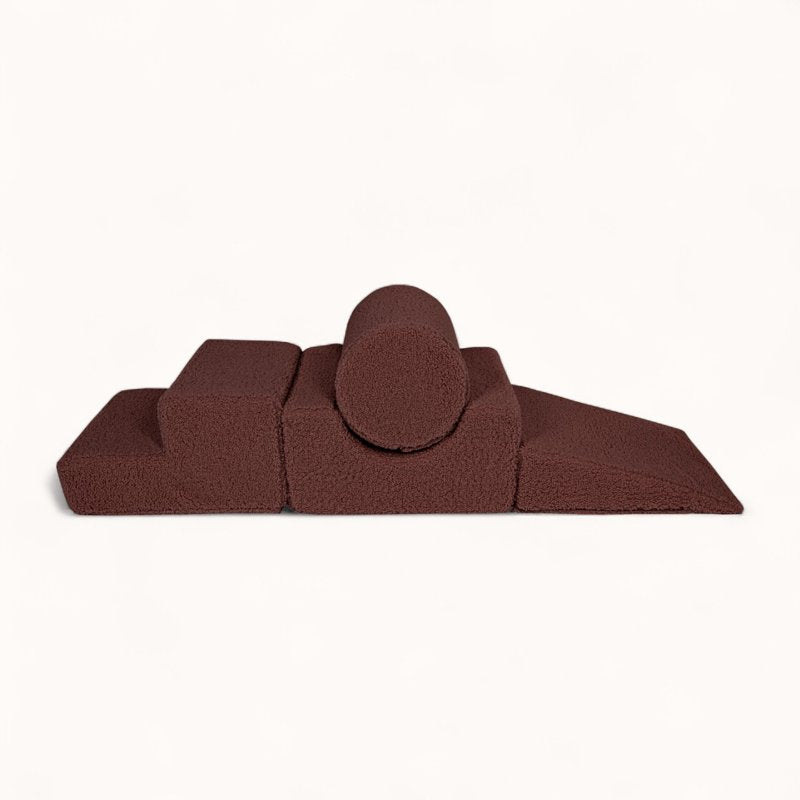 parcours de motricité pour enfant en tissu bouclette terracotta