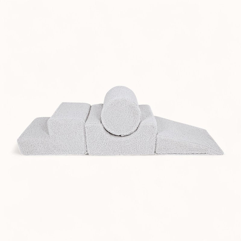 parcours de motricité pour enfant en tissu bouclette blanc