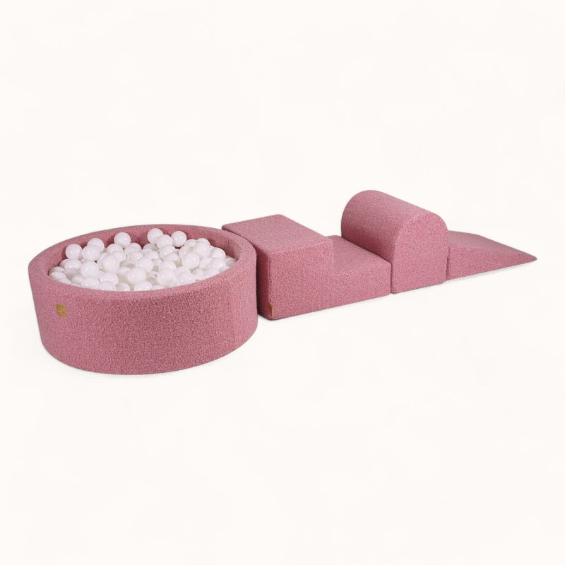 parcours mobilité bébé en tissu bouclette rose