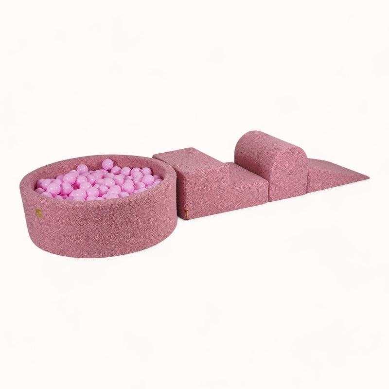 parcours mobilité bébé en tissu bouclette rose