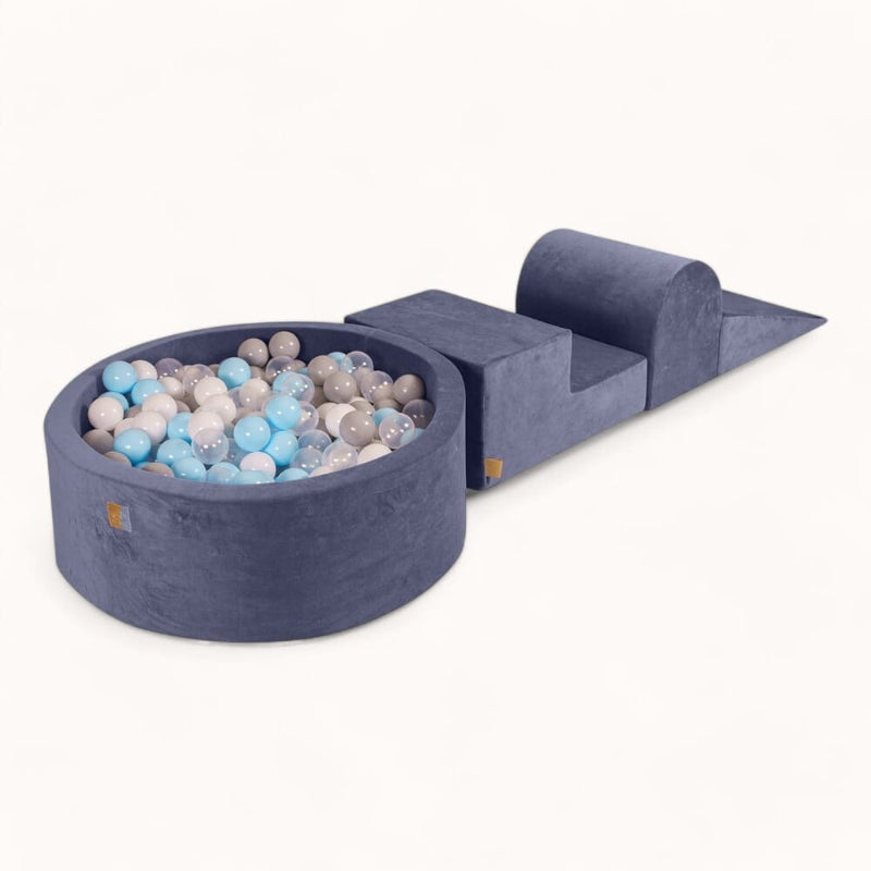 parcours de motricité enfant 3 ans en velours bleu