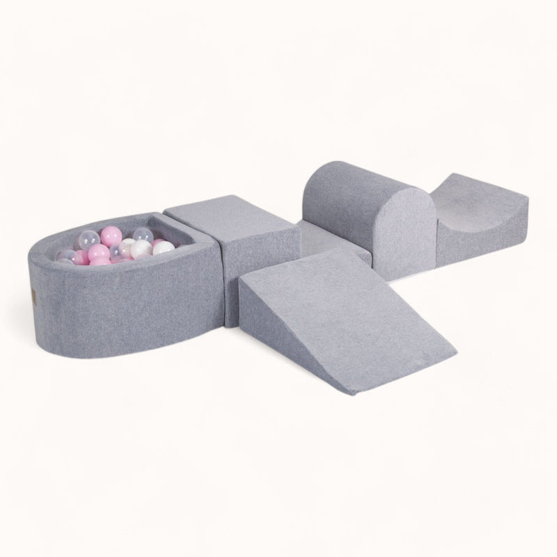 parcours de motricité gris en velours