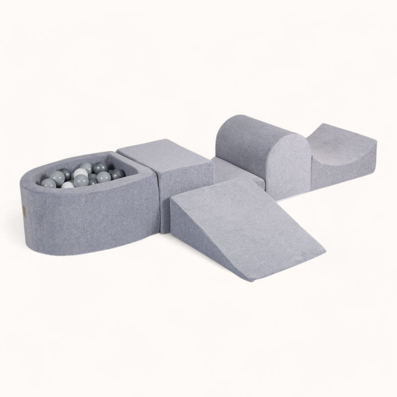 parcours de motricité gris en velours