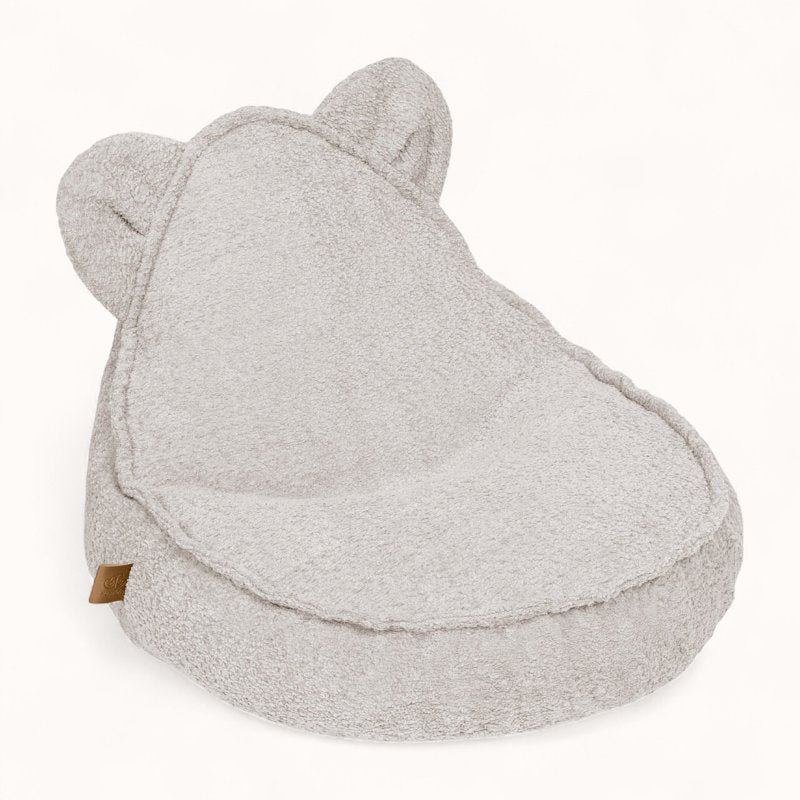 Pouf Animaux Enfant Ours en Tissu Bouclette beige