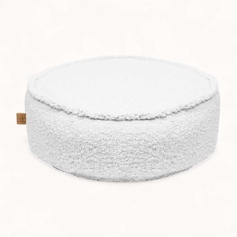 Pouf Chambre de Bébé en Tissu Bouclette blanc