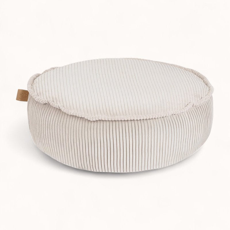 Pouf Enfant en Velours Côtelé beige