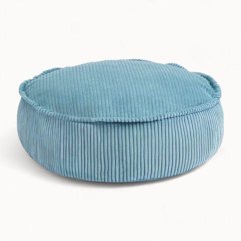 Pouf Enfant en Velours Côtelé bleu