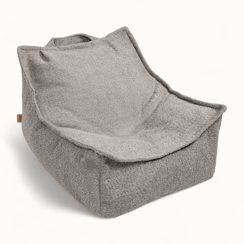 Pouf Moelleux pour Enfant en Tissu Bouclette gris