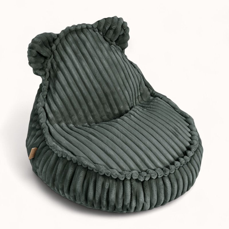 Pouf Peluche pour Enfant en Velours Boudoir vert forêt