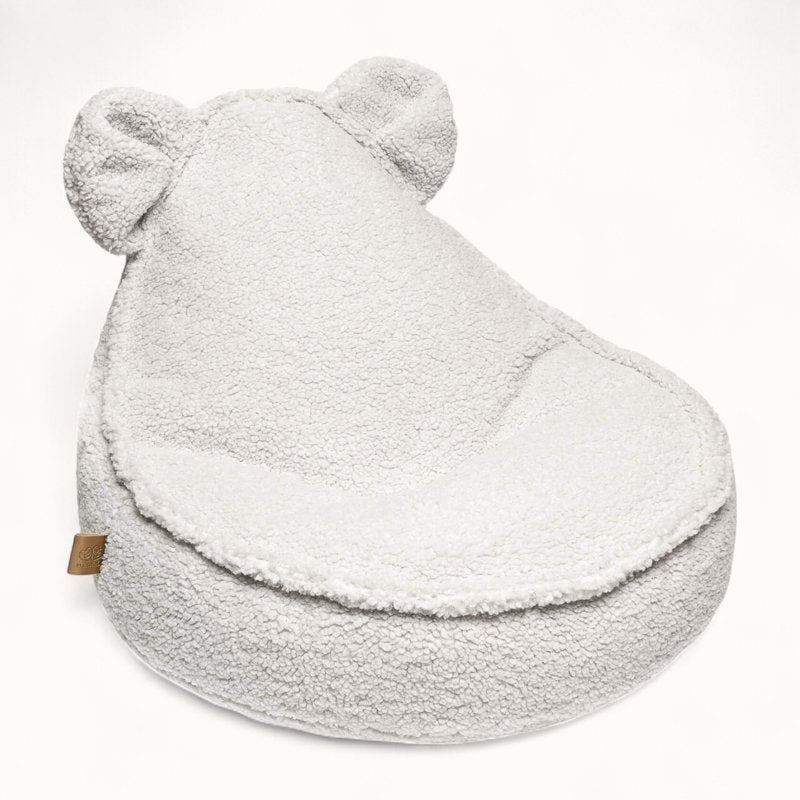 Pouf Poire pour Enfant en Tissu Bouclette beige
