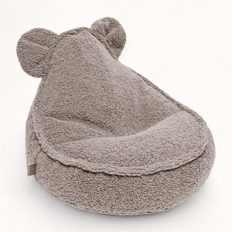 Pouf Poire pour Enfant en Tissu Bouclette greige