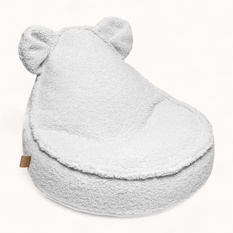 Pouf Poire pour Enfant en Tissu Bouclette blanc