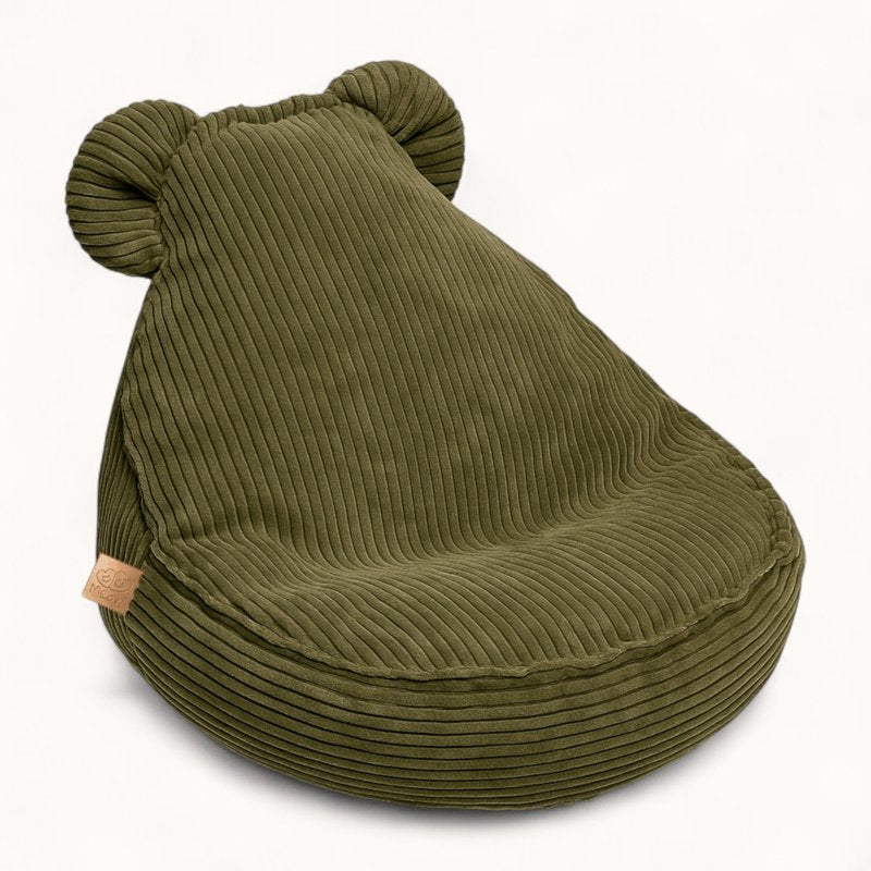 Pouf pour Chambre d'Enfant en Velours Côtelé vert kaki