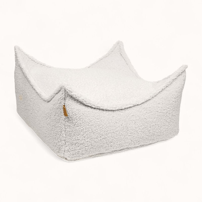 Pouf Sol pour Enfant en Tissu Bouclette beige