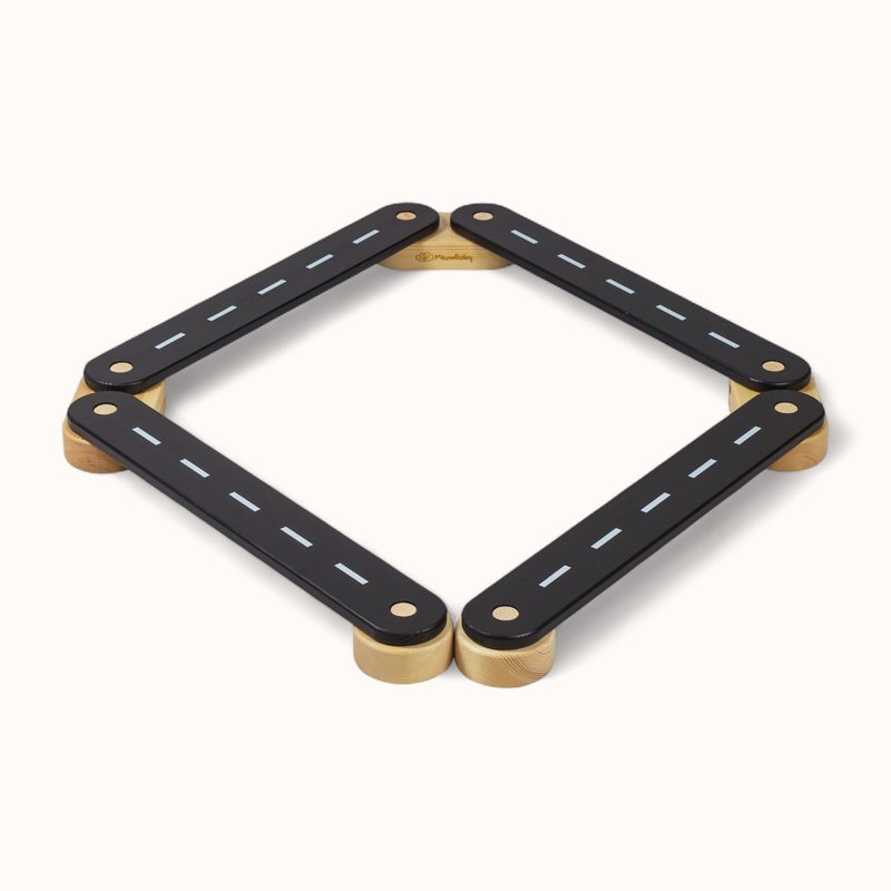 Poutre d'Équilibre Bois Noire - 4 pièces