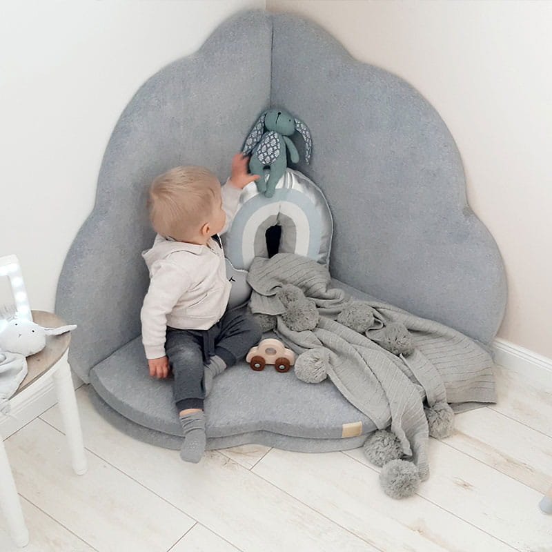 Tapis de Sol Bébé Epais Velours Gris