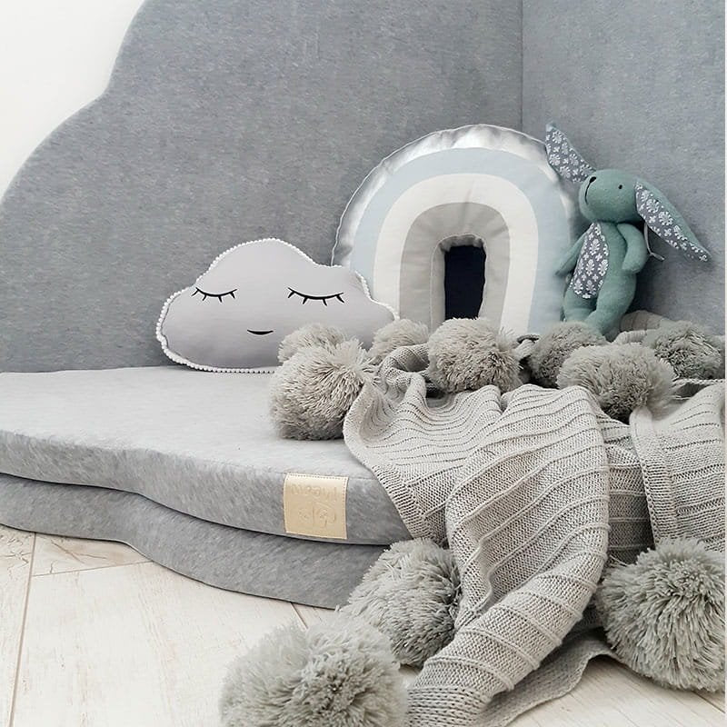 Tapis de Sol Bébé Epais Velours Gris